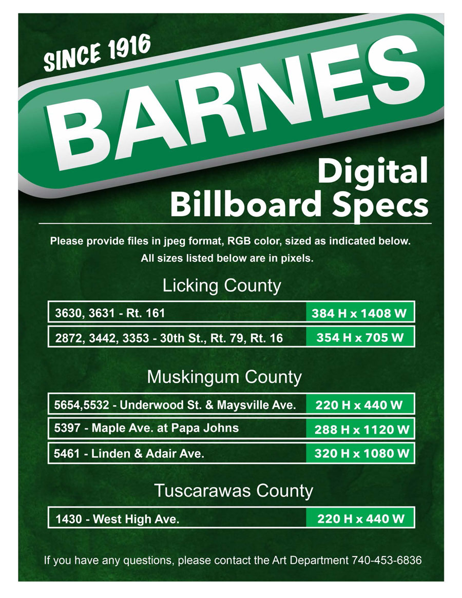 Barnes Advertising Digital Spec Sheet